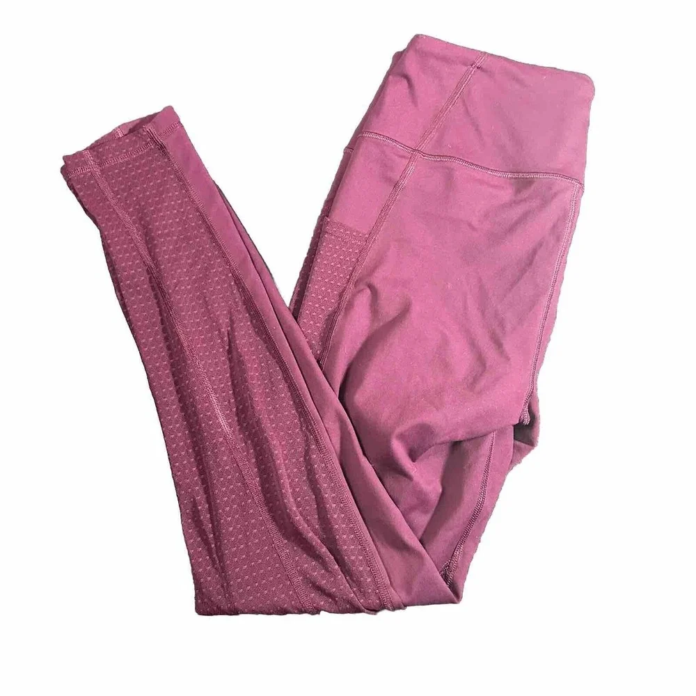 Victoria‎ Sport Burgendy Mesh Leg Workout Leggings women's size medium